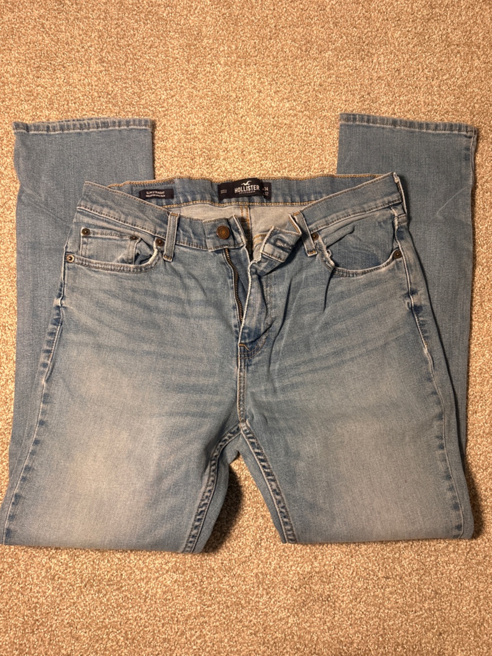 Hollister Light Blue Straight-Leg Jeans